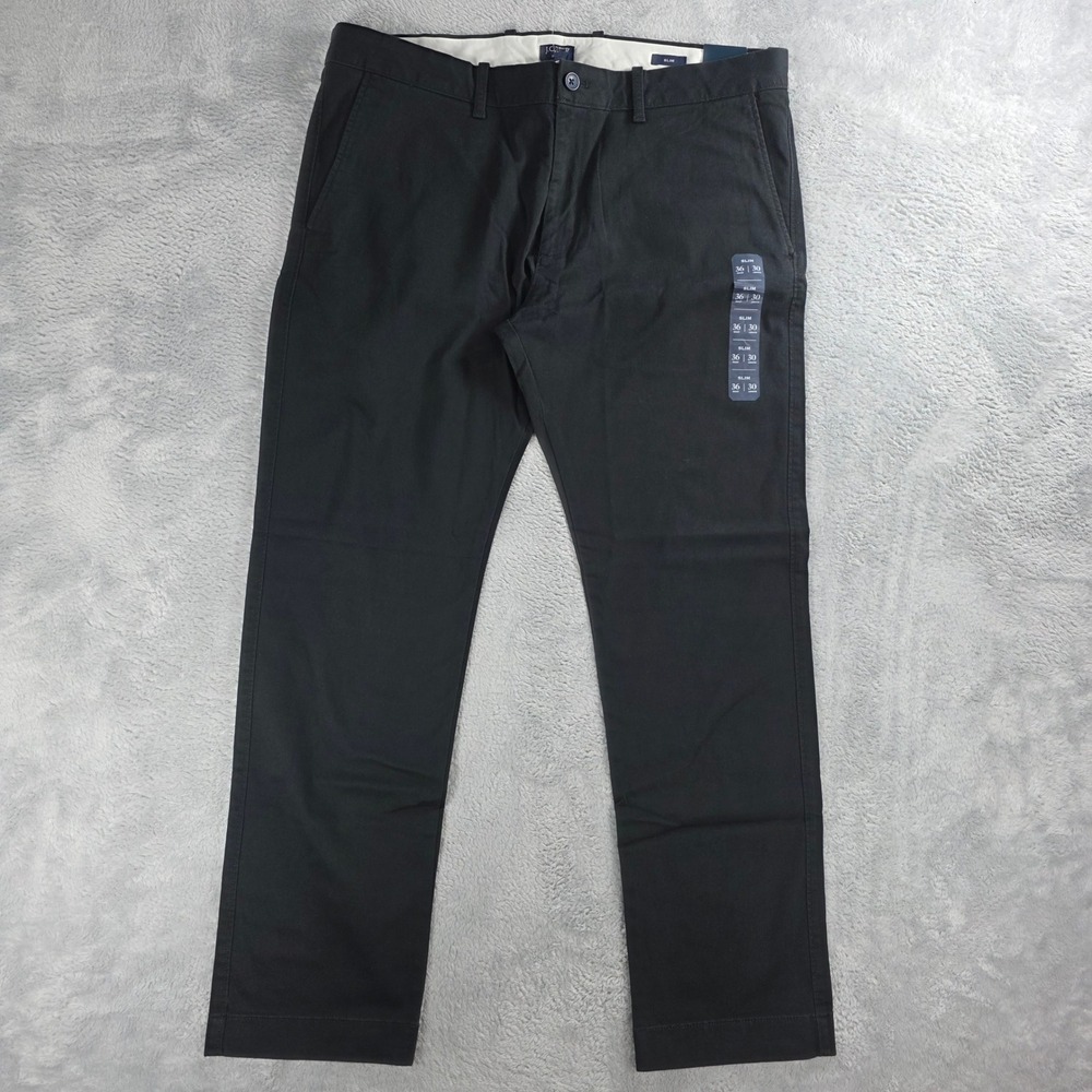 J.Crew Men 36x30 Black Slim Fit Flex Chino Pants Stretch H3167‎ Business Casual